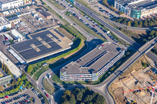 Drone recording of Ferrari SPA in Maranello in the state Modena, Italy