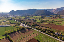 Oblique view of Nuvolera in the state Brescia, Italy