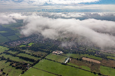 Village view under clouds from the northwest in Winden in the state Rhineland-Palatinate, Germany