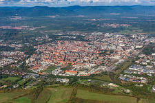City center from the south in Landau in der Pfalz in the state Rhineland-Palatinate, Germany