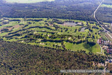 Golf Course Landgut Dreihof - GOLF absolute in the district Dreihof in Essingen in the state Rhineland-Palatinate, Germany seen from a drone