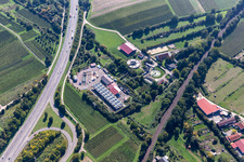 Aerial photograpy of Geothermal power plant Insheim with lithium extraction in Insheim in the state Rhineland-Palatinate, Germany