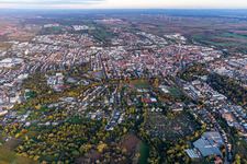 Drone recording of Landau in der Pfalz in the state Rhineland-Palatinate, Germany