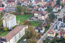 Aerial view of Cultural cellar, FFZ in the old agricultural school in Kandel in the state Rhineland-Palatinate, Germany
