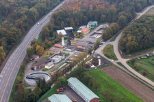 Aerial photograpy of Sewage treatment plant in Kandel in the state Rhineland-Palatinate, Germany
