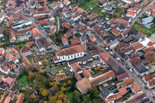 Aerial photograpy of Anneresl Christmas Market in Rheinzabern in the state Rhineland-Palatinate, Germany