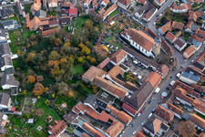 Oblique view of Anneresl Christmas Market in Rheinzabern in the state Rhineland-Palatinate, Germany