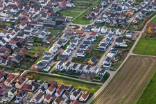 Oblique view of New development area Im Sandblatt in Hatzenbühl in the state Rhineland-Palatinate, Germany
