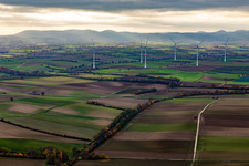 Wind farm Freckenfeld in Freckenfeld in the state Rhineland-Palatinate, Germany from above