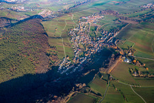 District Pleisweiler in Pleisweiler-Oberhofen in the state Rhineland-Palatinate, Germany viewn from the air