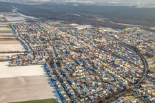 City center in winter with snow in Kandel in the state Rhineland-Palatinate, Germany