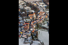 On the Heiligenberg in winter with snow in Hördt in the state Rhineland-Palatinate, Germany