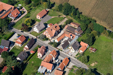 Niederlauterbach in the state Bas-Rhin, France viewn from the air