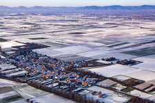 In winter when there is snow in Herxheimweyher in the state Rhineland-Palatinate, Germany