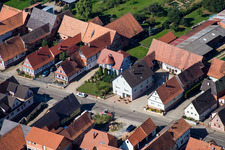Aerial view of Niederlauterbach in the state Bas-Rhin, France