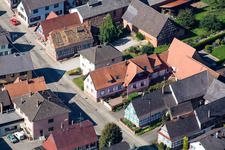 Niederlauterbach in the state Bas-Rhin, France from above