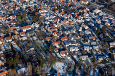 Sandy path in winter with snow in Insheim in the state Rhineland-Palatinate, Germany
