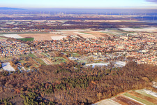 Sports and school center in winter with snow in Kandel in the state Rhineland-Palatinate, Germany