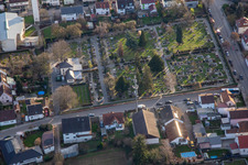 Aerial view of Cemetery in Kandel in the state Rhineland-Palatinate, Germany
