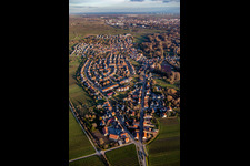 Aerial view of View of the town from the west in the district Godramstein in Landau in der Pfalz in the state Rhineland-Palatinate, Germany