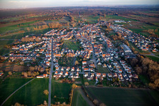Aerial photograpy of From the east in the district Geinsheim in Neustadt an der Weinstraße in the state Rhineland-Palatinate, Germany