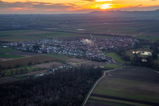 At sunset in Steinweiler in the state Rhineland-Palatinate, Germany