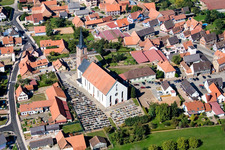 Schleithal in the state Bas-Rhin, France from a drone