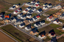 Rosenweg in the new development area K2 in winter in Kandel in the state Rhineland-Palatinate, Germany