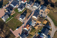 Lilac path in the new development area K2 in winter in Kandel in the state Rhineland-Palatinate, Germany