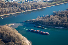 Entrance from the Rhine to the state port of Wörth in the district Maximiliansau in Wörth am Rhein in the state Rhineland-Palatinate, Germany