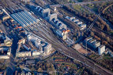 Albtalbahnhof and main station in the district Südweststadt in Karlsruhe in the state Baden-Wuerttemberg, Germany