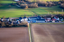 Aerial photograpy of New terraced housing development at Schaidt train station in Steinfeld in the state Rhineland-Palatinate, Germany