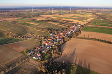 Oblique view of Main Street in Vollmersweiler in the state Rhineland-Palatinate, Germany