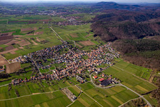 Aerial view of From the northeast in Oberotterbach in the state Rhineland-Palatinate, Germany