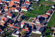 Castle Oberotterbach in Oberotterbach in the state Rhineland-Palatinate, Germany seen from above