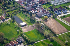 Aerial photograpy of Riding facility at the cemetery in Winden in the state Rhineland-Palatinate, Germany