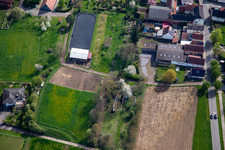 Riding facility at the cemetery in Winden in the state Rhineland-Palatinate, Germany from above