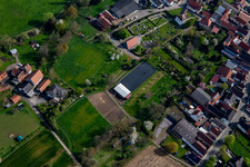 Bird's eye view of Riding facility at the cemetery in Winden in the state Rhineland-Palatinate, Germany