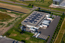 Aerial photograpy of TRANSAC International Freight Forwarding Company Ltd. in Rülzheim in the state Rhineland-Palatinate, Germany