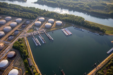 MIRO oil port in the district Knielingen in Karlsruhe in the state Baden-Wuerttemberg, Germany