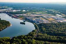 Wörth State Port and Oberwald Industrial Estate in Wörth am Rhein in the state Rhineland-Palatinate, Germany