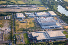 Aerial view of MEG Wörth am Rhein GmbH in Wörth am Rhein in the state Rhineland-Palatinate, Germany