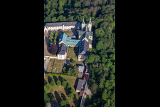 Huysburg Monastery in the district Röderhof in Huy in the state Saxony-Anhalt, Germany out of the air