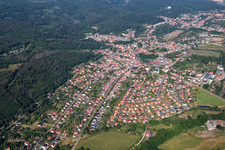 Aerial view of Easter Avenue in the district Gernrode in Quedlinburg in the state Saxony-Anhalt, Germany