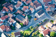 Town View of the streets and houses of the residential areas in Bruchweiler-Baerenbach in the state Rhineland-Palatinate