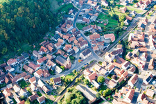 Aerial view of Town View of the streets and houses of the residential areas in Bruchweiler-Baerenbach in the state Rhineland-Palatinate