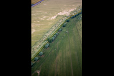 Aerial view of Course of the Getel stream in the district Radisleben in Ballenstedt in the state Saxony-Anhalt, Germany