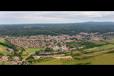 Panorama from the north in the district Gernrode in Quedlinburg in the state Saxony-Anhalt, Germany