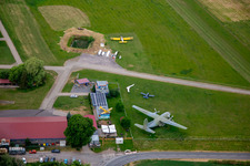 Historic aircraft at the airfield Ballenstedt in the district Asmusstedt in Ballenstedt in the state Saxony-Anhalt, Germany