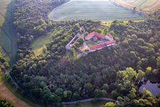 Aerial view of Konradsburg in the district Ermsleben in Falkenstein in the state Saxony-Anhalt, Germany
